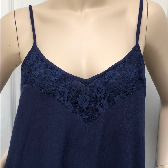 LACE TRIM NAVY DRESS - Picture 7 of 9